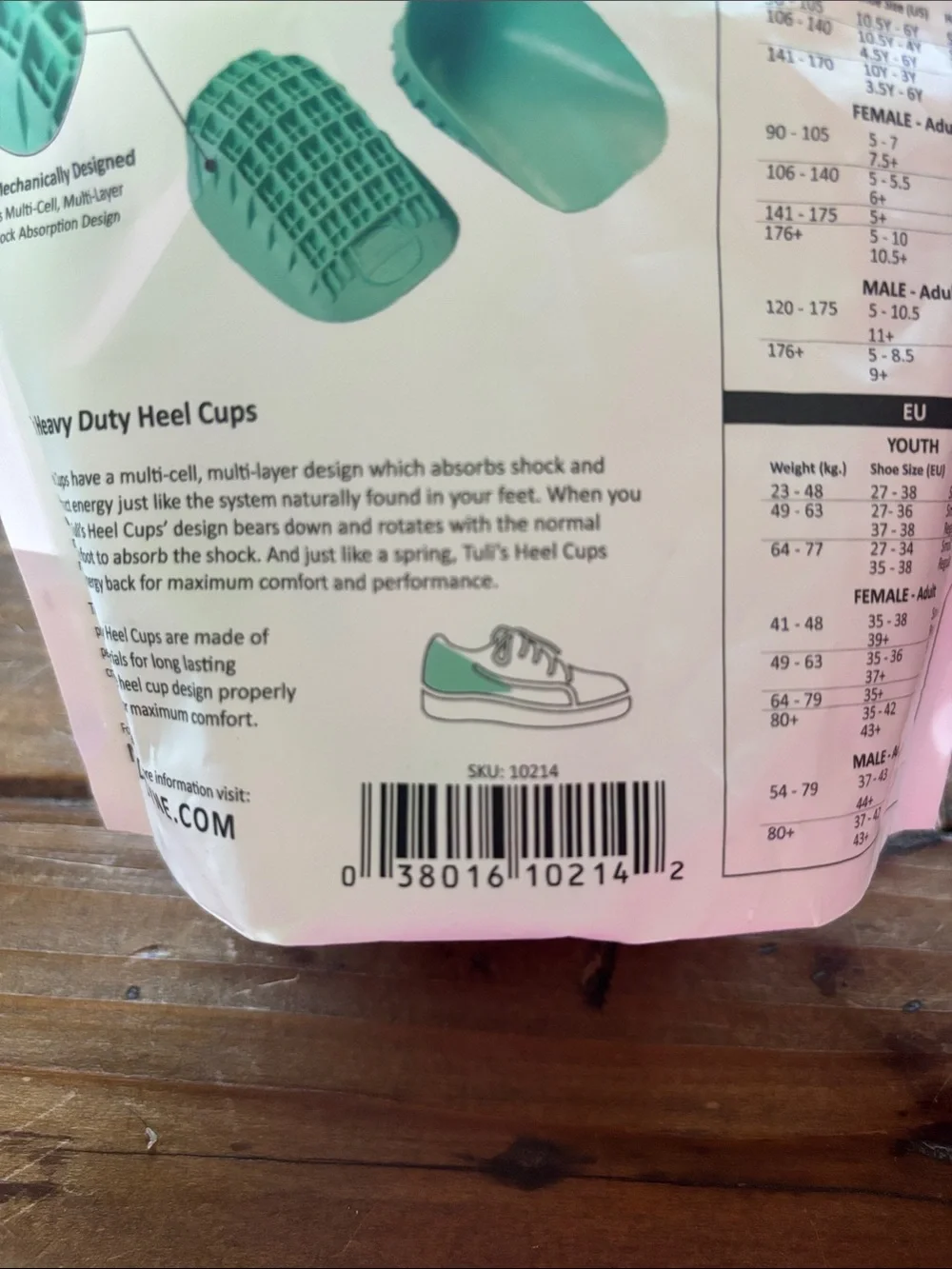 Tuli’s Heavy Duty Heel Cups - Large Mint Green